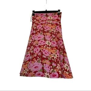 Lularoe Pink Floral A-Line Azure Flowy Swing Skirt Size XS EUC #4803